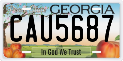 GA license plate CAU5687