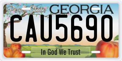 GA license plate CAU5690
