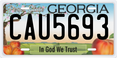 GA license plate CAU5693