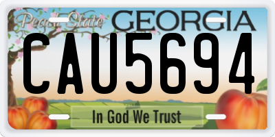 GA license plate CAU5694