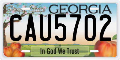 GA license plate CAU5702