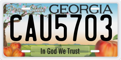 GA license plate CAU5703