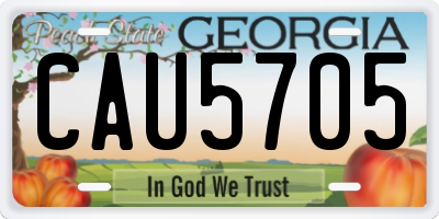 GA license plate CAU5705