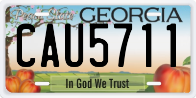 GA license plate CAU5711
