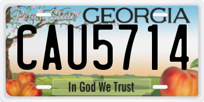 GA license plate CAU5714