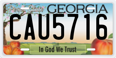 GA license plate CAU5716