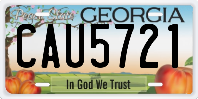 GA license plate CAU5721