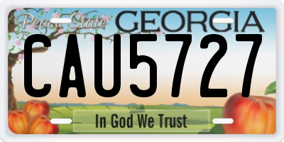 GA license plate CAU5727