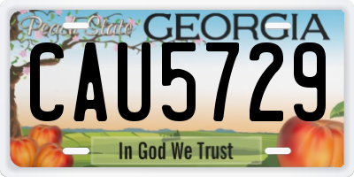 GA license plate CAU5729