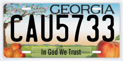 GA license plate CAU5733