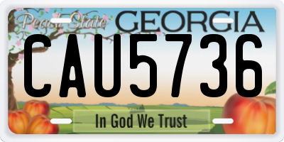 GA license plate CAU5736
