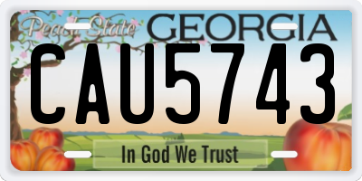 GA license plate CAU5743
