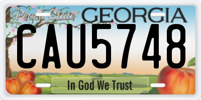 GA license plate CAU5748