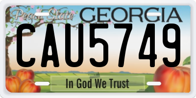 GA license plate CAU5749