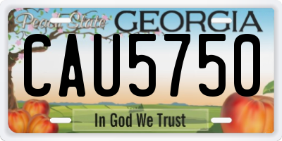 GA license plate CAU5750