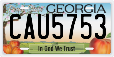 GA license plate CAU5753