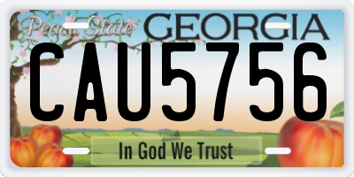 GA license plate CAU5756