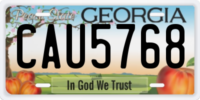 GA license plate CAU5768