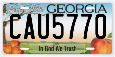 GA license plate CAU5770