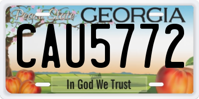 GA license plate CAU5772