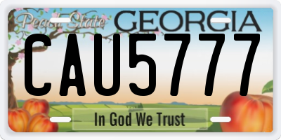 GA license plate CAU5777