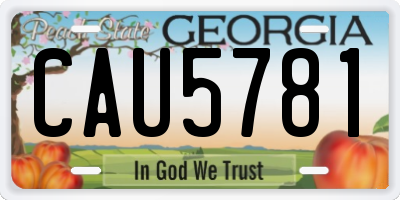 GA license plate CAU5781