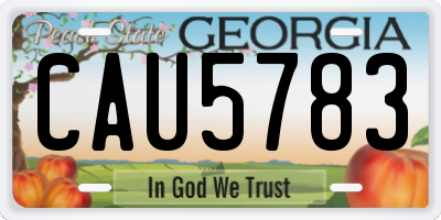 GA license plate CAU5783