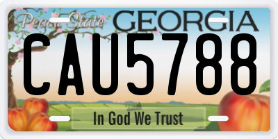 GA license plate CAU5788