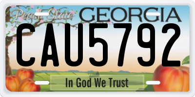 GA license plate CAU5792