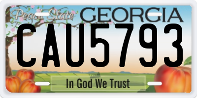GA license plate CAU5793