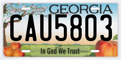 GA license plate CAU5803