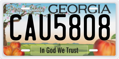 GA license plate CAU5808
