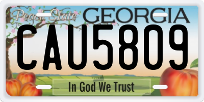 GA license plate CAU5809