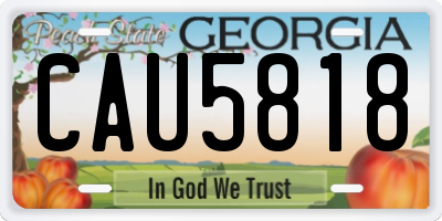 GA license plate CAU5818