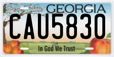GA license plate CAU5830