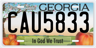 GA license plate CAU5833