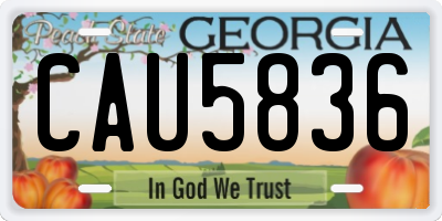 GA license plate CAU5836