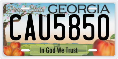 GA license plate CAU5850