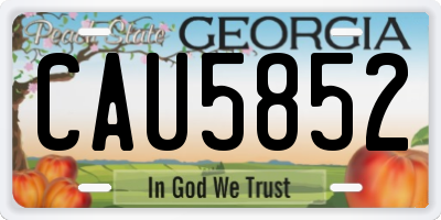 GA license plate CAU5852