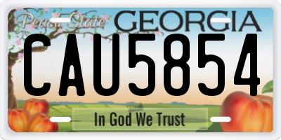 GA license plate CAU5854