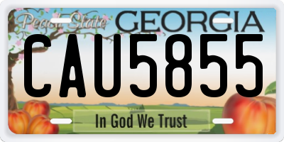 GA license plate CAU5855