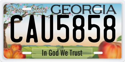 GA license plate CAU5858