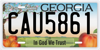 GA license plate CAU5861