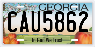 GA license plate CAU5862
