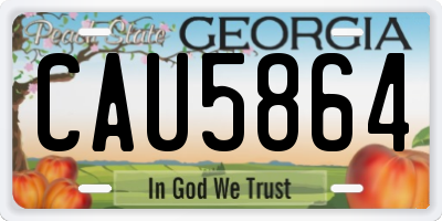 GA license plate CAU5864