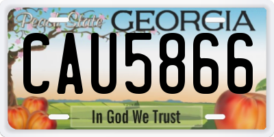 GA license plate CAU5866