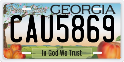 GA license plate CAU5869