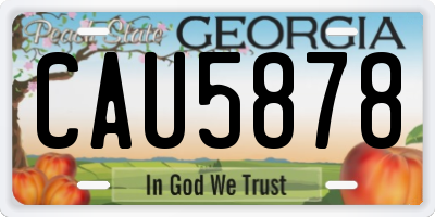 GA license plate CAU5878