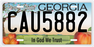GA license plate CAU5882