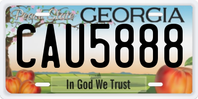 GA license plate CAU5888